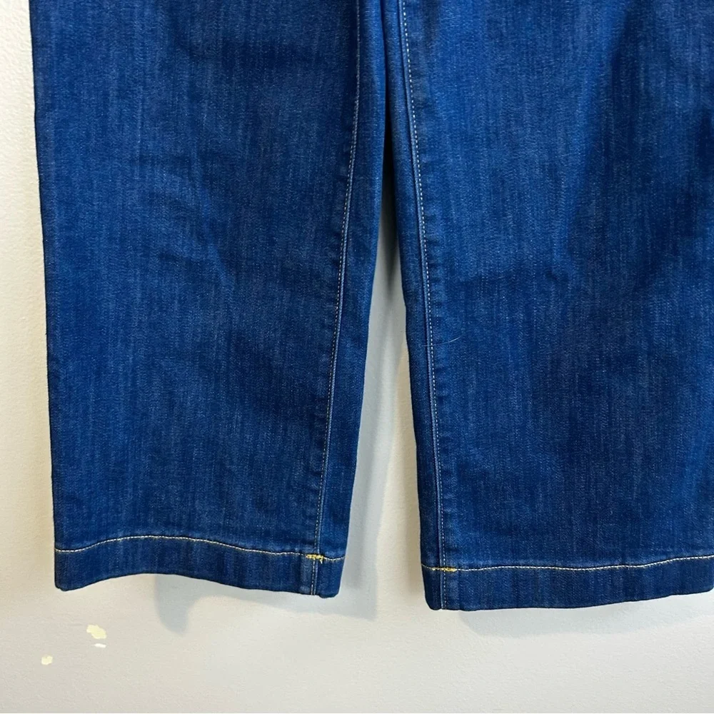 Lilly Pulitzer Aileen Blue High Rise Straight Denim Jeans Button Fly Size 0
